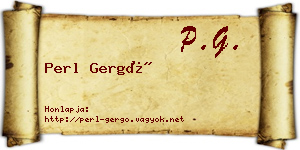 Perl Gergő névjegykártya
